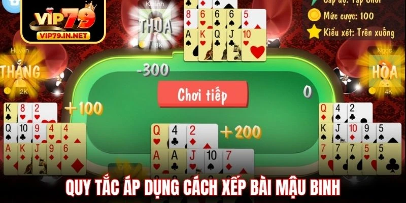 Quy tắc áp dụng cách xếp bài Mậu Binh